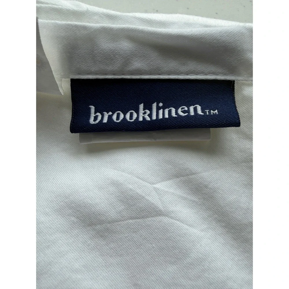 Brooklinen Crisp White Flat Sheet Queen Size 100% Cotton Satin EUC
